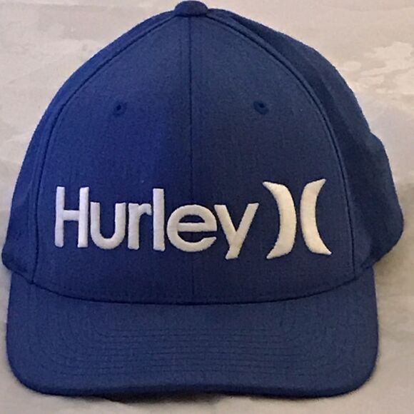 Hurley Blue Flex-Fit Fitted Style Logo Baseball Hat - Picture 2 of 15